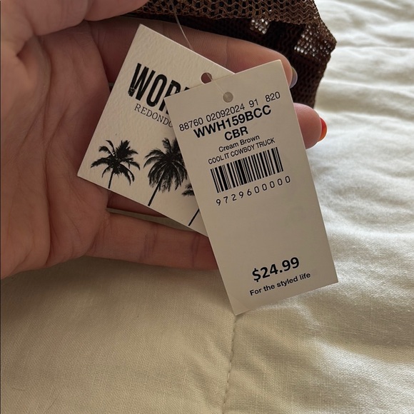 Cool Cowboy Brown and Cream Trucker Hat - Picture 2 of 2